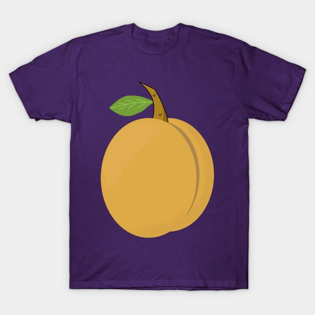 Apricot with a sprig and a leaf. Fruit drawing. T-Shirt by EvgeniiV